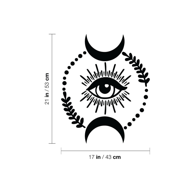 Vinyl Wall Art Decal - Eye Moon - 17" x 21" - Modern Sticker Trendy Figures Minimalist Flower Design For Home Bedroom Living Room Work Office Store Fine Decor 4