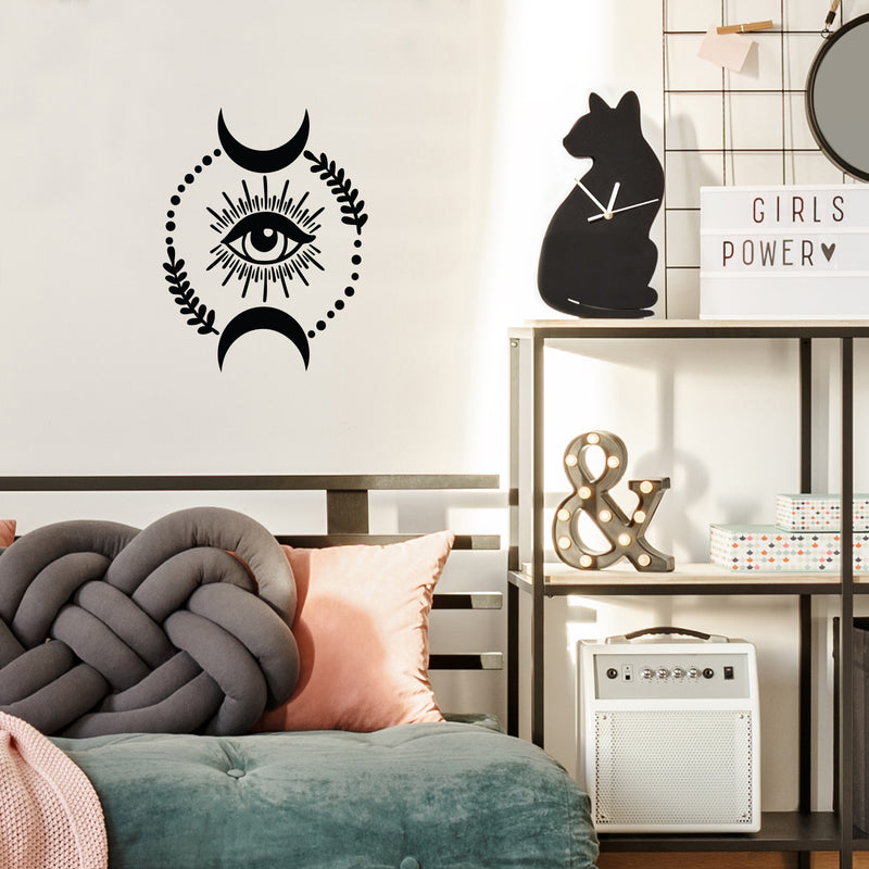 Vinyl Wall Art Decal - Eye Moon - 17" x 21" - Modern Sticker Trendy Figures Minimalist Flower Design For Home Bedroom Living Room Work Office Store Fine Decor 3