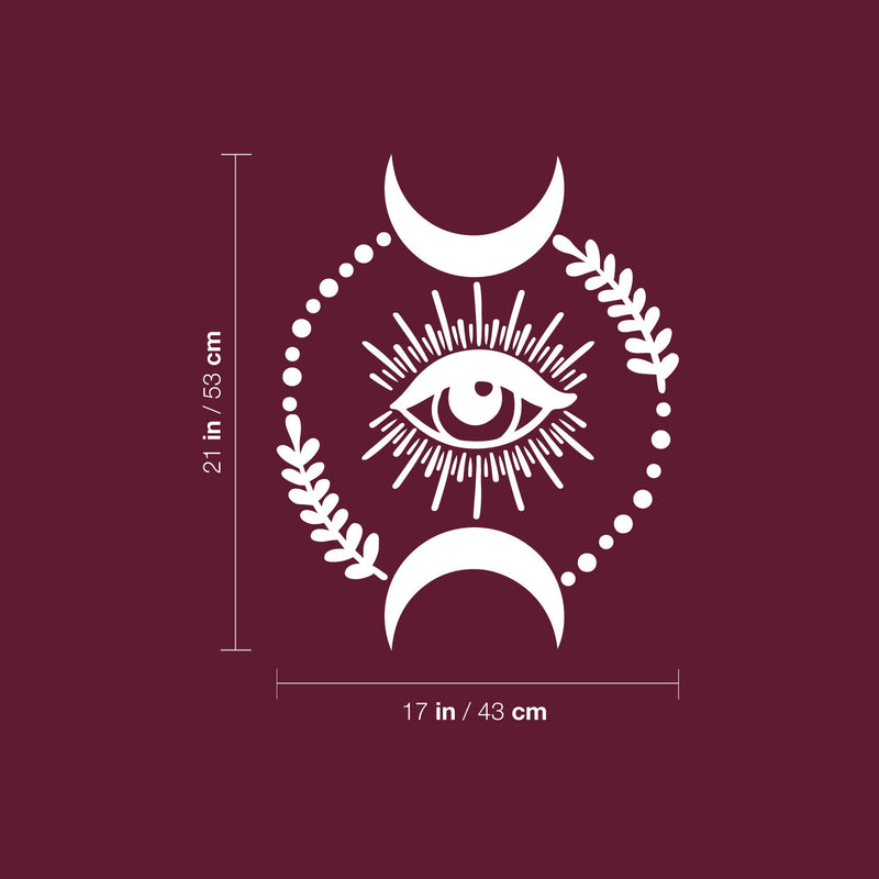 Vinyl Wall Art Decal - Eye Moon - 17" x 21" - Modern Sticker Trendy Figures Minimalist Flower Design For Home Bedroom Living Room Work Office Store Fine Decor 4