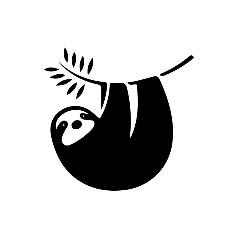 Vinyl Wall Art Decal - Sloth - 15" x 14" - Trendy Inspirational Cute Sloth Design Sticker For Children Bedroom Home Baby Nursery Daycare Kids Room Decor 1