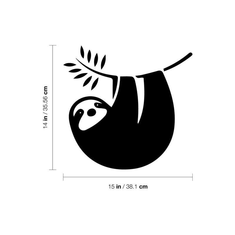 Vinyl Wall Art Decal - Sloth - 15" x 14" - Trendy Inspirational Cute Sloth Design Sticker For Children Bedroom Home Baby Nursery Daycare Kids Room Decor 4