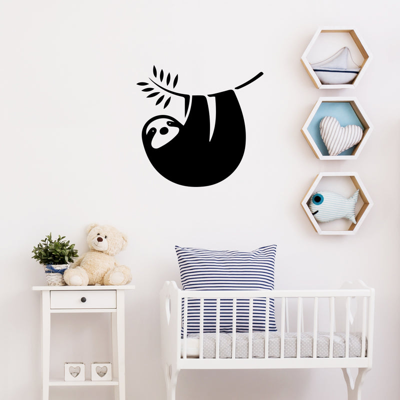 Vinyl Wall Art Decal - Sloth - 15" x 14" - Trendy Inspirational Cute Sloth Design Sticker For Children Bedroom Home Baby Nursery Daycare Kids Room Decor 3