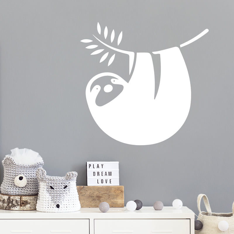 Vinyl Wall Art Decal - Sloth - 15" x 14" - Trendy Inspirational Cute Sloth Design Sticker For Children Bedroom Home Baby Nursery Daycare Kids Room Decor 3