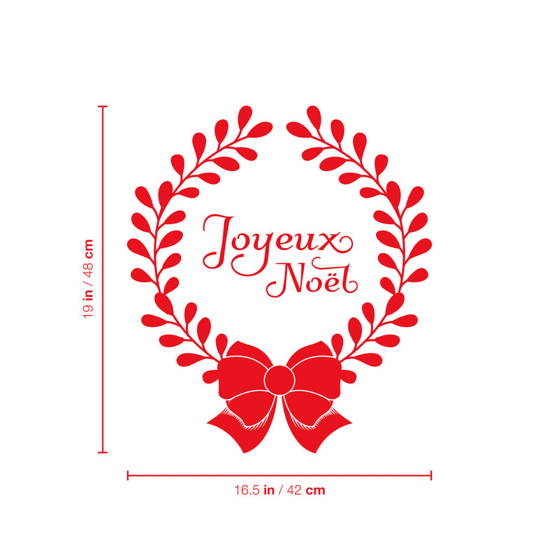 Vinyl Wall Art Decal - Joyeux Noel - 16.5" x 19" - Holiday Christmas Season Trendy Seasonal Quote Sticker For Home School Living Room Work Office Classroom Entryway Door Store Window Decor 4