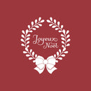 Vinyl Wall Art Decal - Joyeux Noel - 16.5" x 19" - Holiday Season Trendy Seasonal Quote Sticker For Home School Living Room Work Office Classroom Entryway Door Store Window Decor 1