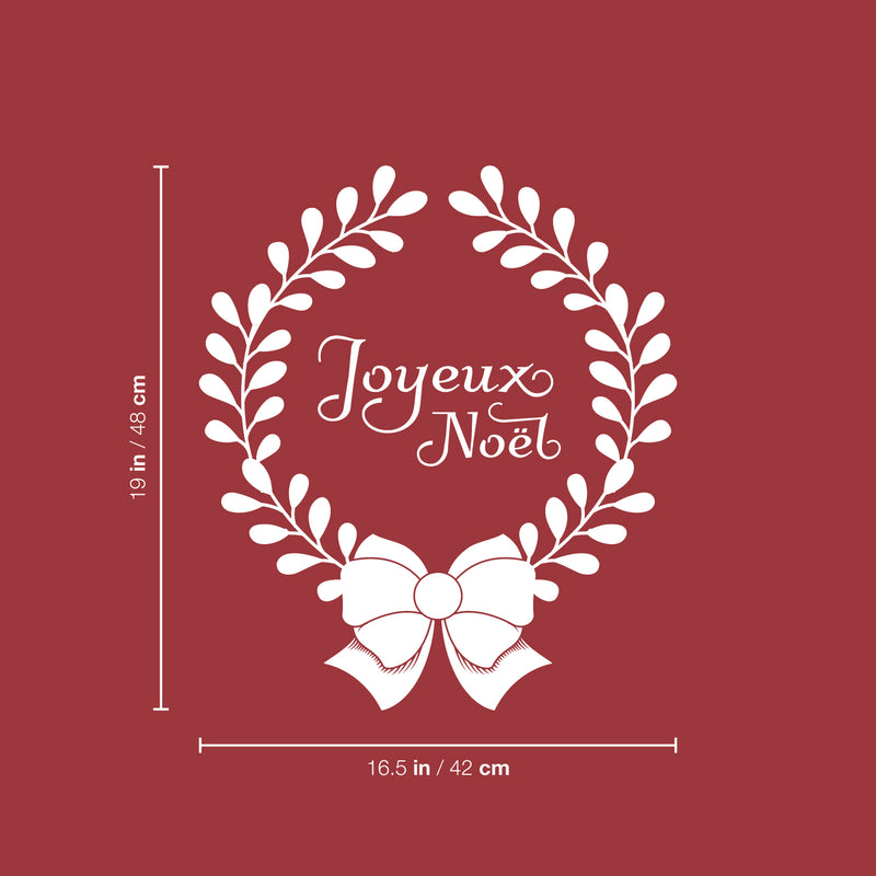 Vinyl Wall Art Decal - Joyeux Noel - 16.5" x 19" - Holiday Season Trendy Seasonal Quote Sticker For Home School Living Room Work Office Classroom Entryway Door Store Window Decor 4