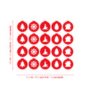 Set Of 20 Vinyl Wall Art Decal - Christmas Ornaments Shapes - 4" x 4.2" Each - Holiday Season Trendy Seasonal Stickers For Home School Classroom Living Room Work Office Store Window Door Decor 4