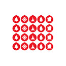 Set Of 20 Vinyl Wall Art Decal - Christmas Ornaments Shapes - 4" x 4.2" Each - Holiday Season Trendy Seasonal Stickers For Home School Classroom Living Room Work Office Store Window Door Decor 1