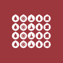 Set Of 20 Vinyl Wall Art Decal - Christmas Ornaments Shapes - 4" x 4.2" Each - Holiday Season Trendy Seasonal Stickers For Home School Classroom Living Room Work Office Store Window Door Decor 1