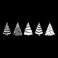 Vinyl Wall Art Decal - Christmas Trees - 26" x 7" - Holiday Season Trendy Seasonal Sticker For Home School Living Room Work Office Classroom Door Store Window Decor 1