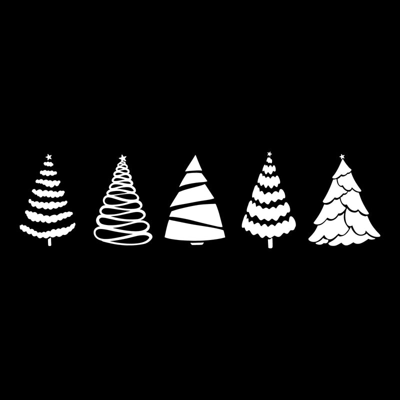 Vinyl Wall Art Decal - Christmas Trees - 26" x 7" - Holiday Season Trendy Seasonal Sticker For Home School Living Room Work Office Classroom Door Store Window Decor 1