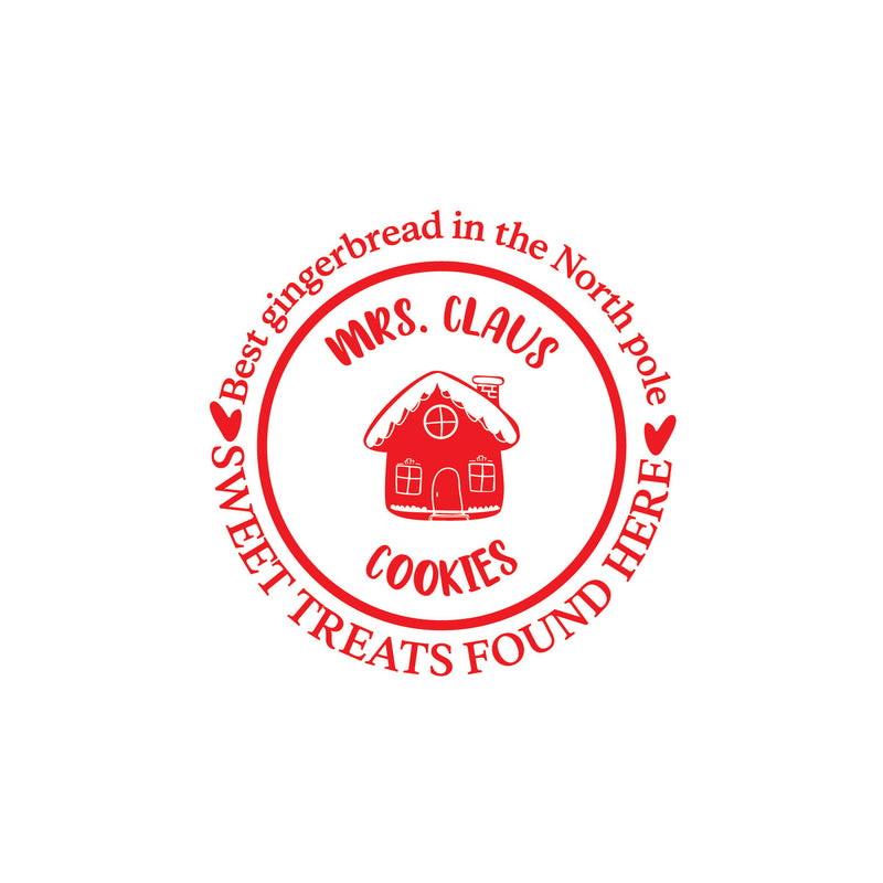 Vinyl Wall Art Decal - Mrs Claus Cookies - 16" x 16" - Holiday Christmas Season Trendy Seasonal Quote Sticker For Family Home School Kids Room Living Room Door Decor 1