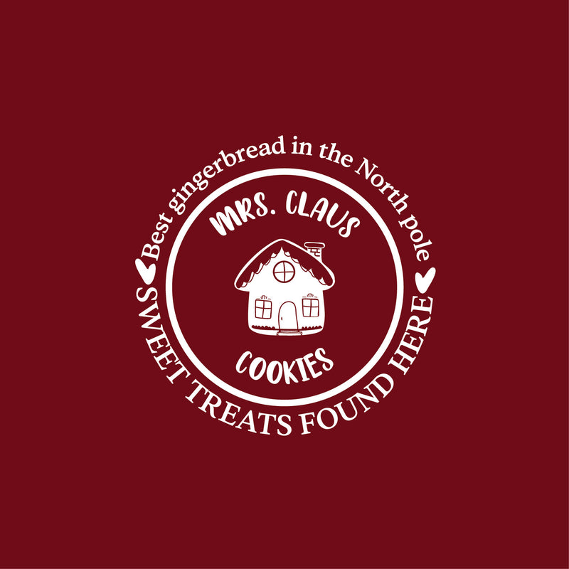 Vinyl Wall Art Decal - Mrs Claus Cookies - 16" x 16" - Holiday Christmas Season Trendy Seasonal Quote Sticker For Family Home School Kids Room Living Room Door Decor 1