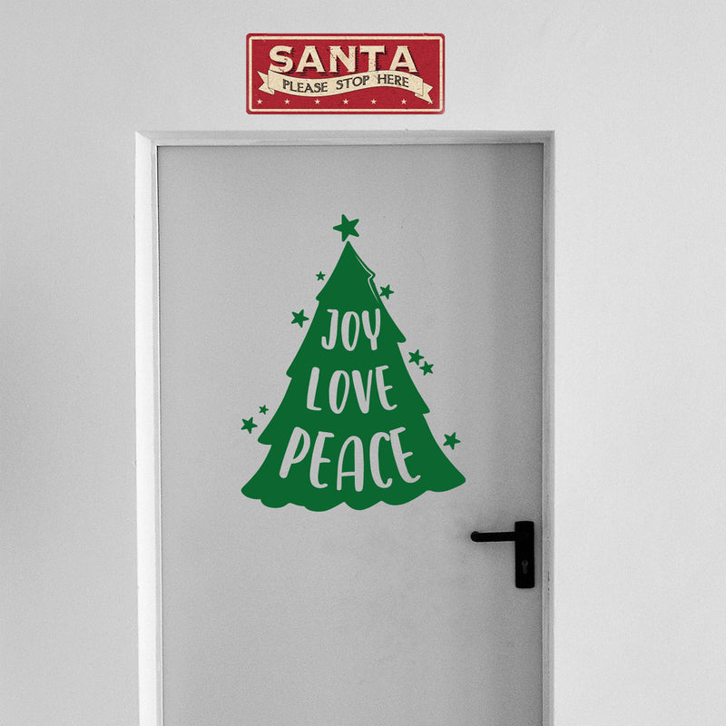 Vinyl Wall Art Decal - Joy Love Peace - 13" x 17" - Holiday Christmas Season Trendy Seasonal Quote Sticker For Home School Living Room Work Office Classroom Store Decor 2