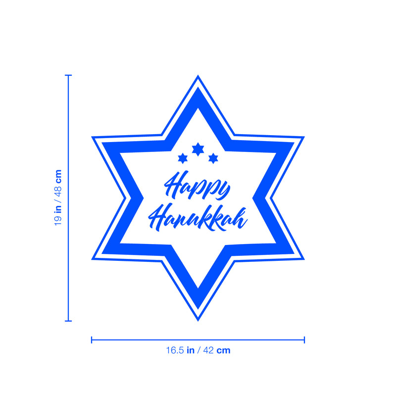 Vinyl Wall Art Decal - Happy Hanukkah Star - - Grateful Inspirational Holiday Season African Culture Quote Sticker For Home Entry Door Dining Room Living Room Decor 4
