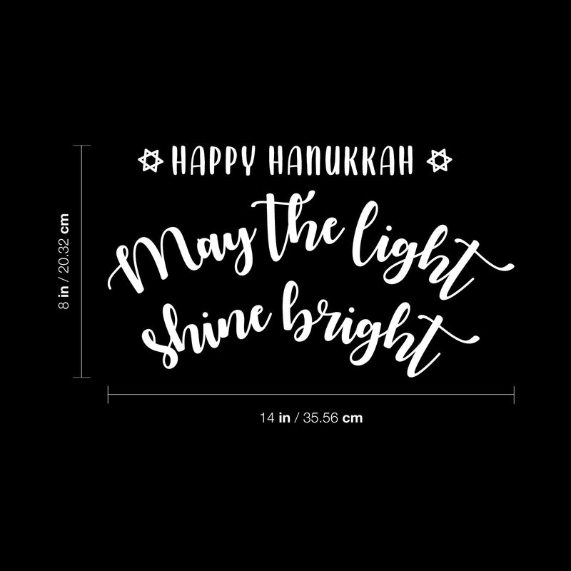 Vinyl Wall Art Decal - Happy Hanukkah May The Light Shine Bright - 8" x 14" - Grateful Inspirational Holiday Season Quote Sticker For Home Entry Door Dining Room Living Room Decor 4