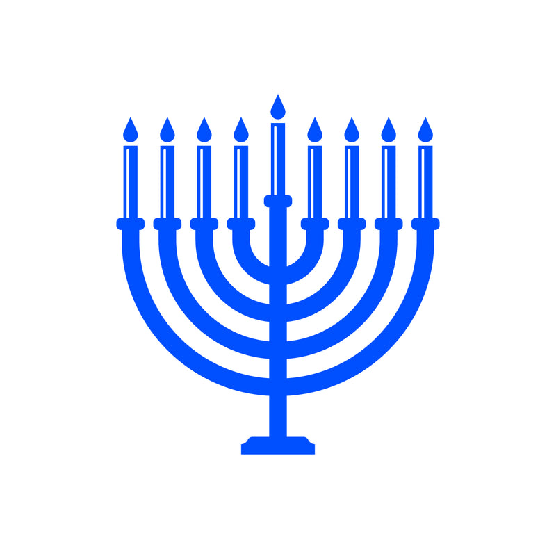 Vinyl Wall Art Decal - Hanukkah Menorah - 18.5" x 16.5" - Grateful Inspirational Holiday Season Judaism Faith Quote Sticker For Home Entry Door Dining Room Living Room Decor 1