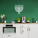 Vinyl Wall Art Decal - Hanukkah Menorah - 18.5" x 16.5" - Grateful Inspirational Holiday Season Judaism Faith Quote Sticker For Home Entry Door Dining Room Living Room Decor 2
