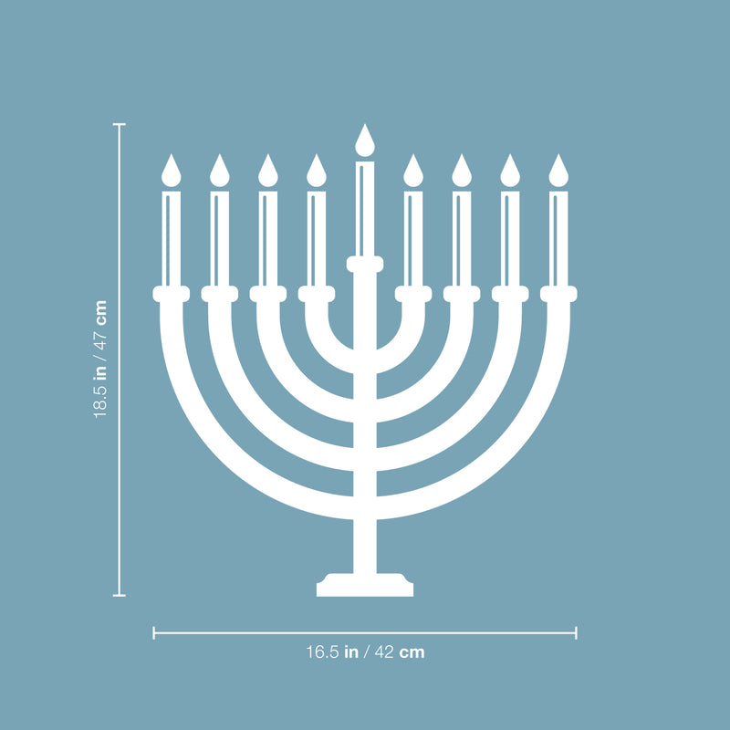 Vinyl Wall Art Decal - Hanukkah Menorah - 18.5" x 16.5" - Grateful Inspirational Holiday Season Judaism Faith Quote Sticker For Home Entry Door Dining Room Living Room Decor 4