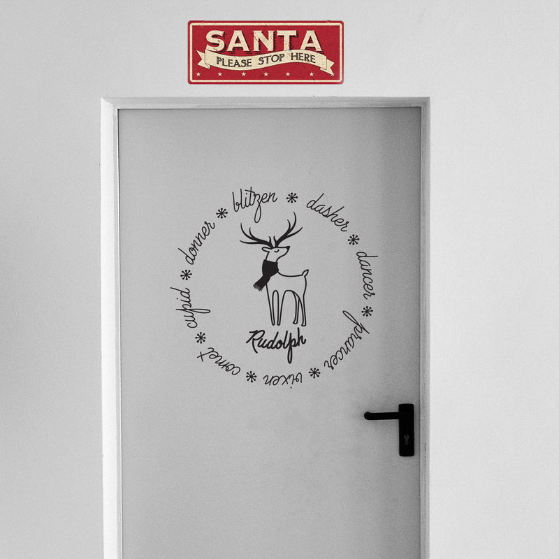 Vinyl Wall Art Decal - Reindeer Names - 16" x 16" - Holiday Christmas Season Trendy Seasonal Quote Sticker For Home School Living Room Work Office Classroom Store Decor 2