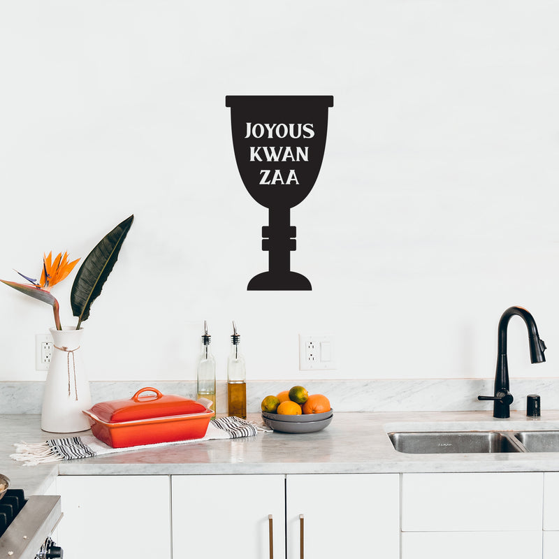 Vinyl Wall Art Decal - Joyous Kwanzaa - 25" x 14" - Grateful Inspirational Holiday Season Judaism Faith Quote Sticker For Home Entry Door Dining Room Living Room Decor 2
