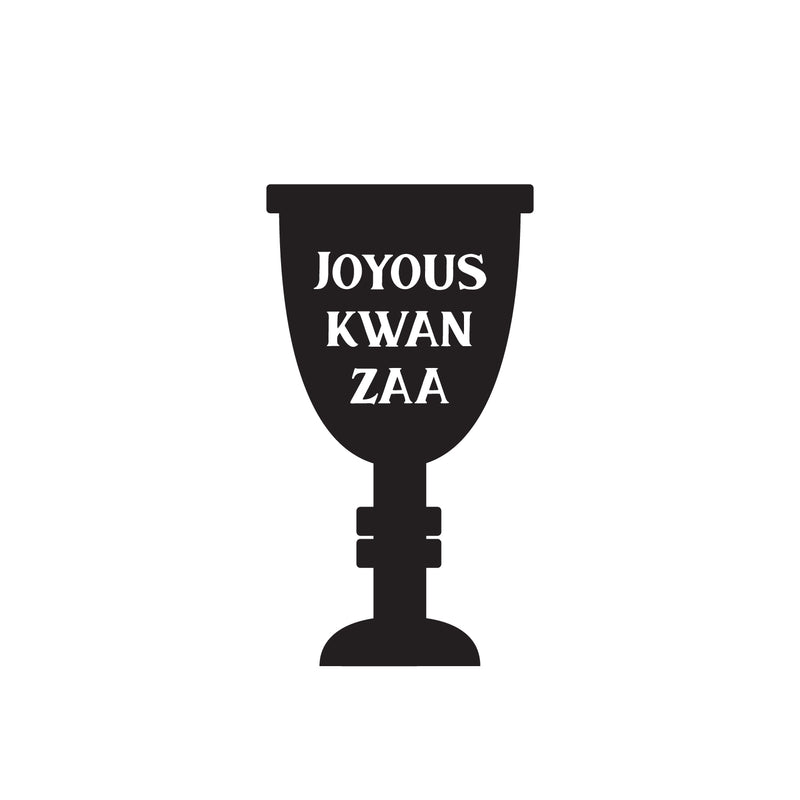 Vinyl Wall Art Decal - Joyous Kwanzaa - 25" x 14" - Grateful Inspirational Holiday Season Judaism Faith Quote Sticker For Home Entry Door Dining Room Living Room Decor 1
