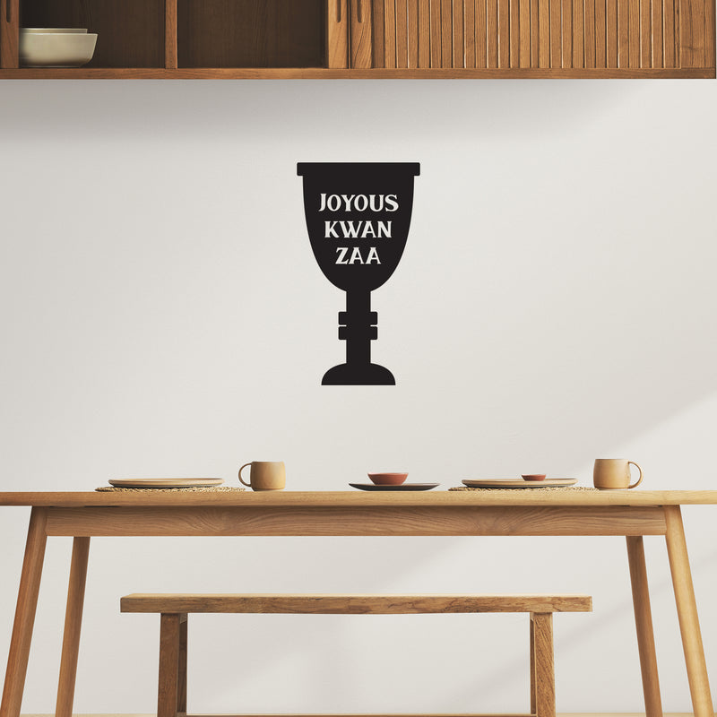 Vinyl Wall Art Decal - Joyous Kwanzaa - Grateful Inspirational Holiday Season Quote Sticker For Home Entry Door Dining Room Living Room Decor 3