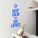 Vinyl Wall Art Decal - Keep Calm And Eat Latkes - 26.5" x 11.5" - Grateful Inspirational Holiday Season Judaism Quote Sticker For Home Entry Door Dining Room Living Room Decor 2