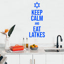 Vinyl Wall Art Decal - Keep Calm And Eat Latkes - 26. - Grateful Inspirational Holiday Season Quote Sticker For Home Entry Door Dining Room Living Room Decor 3