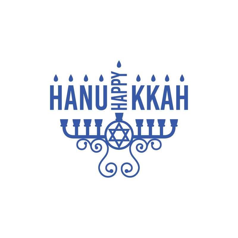 Vinyl Wall Art Decal - Hanukkah Candle - Grateful Inspirational Holiday Season Quote Sticker For Home Entry Door Dining Room Living Room Decor 1