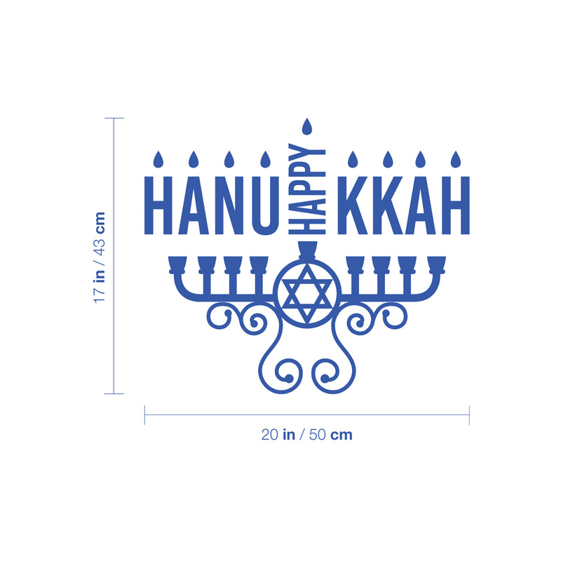 Vinyl Wall Art Decal - Hanukkah Candle - Grateful Inspirational Holiday Season Quote Sticker For Home Entry Door Dining Room Living Room Decor 4