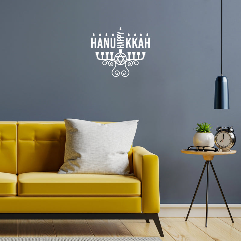 Vinyl Wall Art Decal - Hanukkah Candle - 17" x 20" - Grateful Inspirational Holiday Season Judaism Faith Quote Sticker For Home Entry Door Dining Room Living Room Decor 3