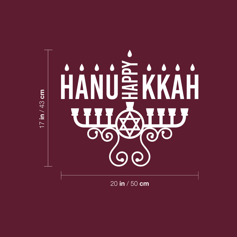 Vinyl Wall Art Decal - Hanukkah Candle - 17" x 20" - Grateful Inspirational Holiday Season Judaism Faith Quote Sticker For Home Entry Door Dining Room Living Room Decor 4