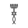 Vinyl Wall Art Decal - Hanukkah Symbols - 2- Grateful Inspirational Holiday Season Quote Sticker For Home Entry Door Dining Room Living Room Decor 1
