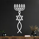 Vinyl Wall Art Decal - Hanukkah Symbols - 25" x 9" - Grateful Inspirational Holiday Season Judaism Faith Quote Sticker For Home Entry Door Dining Room Living Room Decor 4