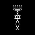 Vinyl Wall Art Decal - Hanukkah Symbols - 25" x 9" - Grateful Inspirational Holiday Season Judaism Faith Quote Sticker For Home Entry Door Dining Room Living Room Decor 1