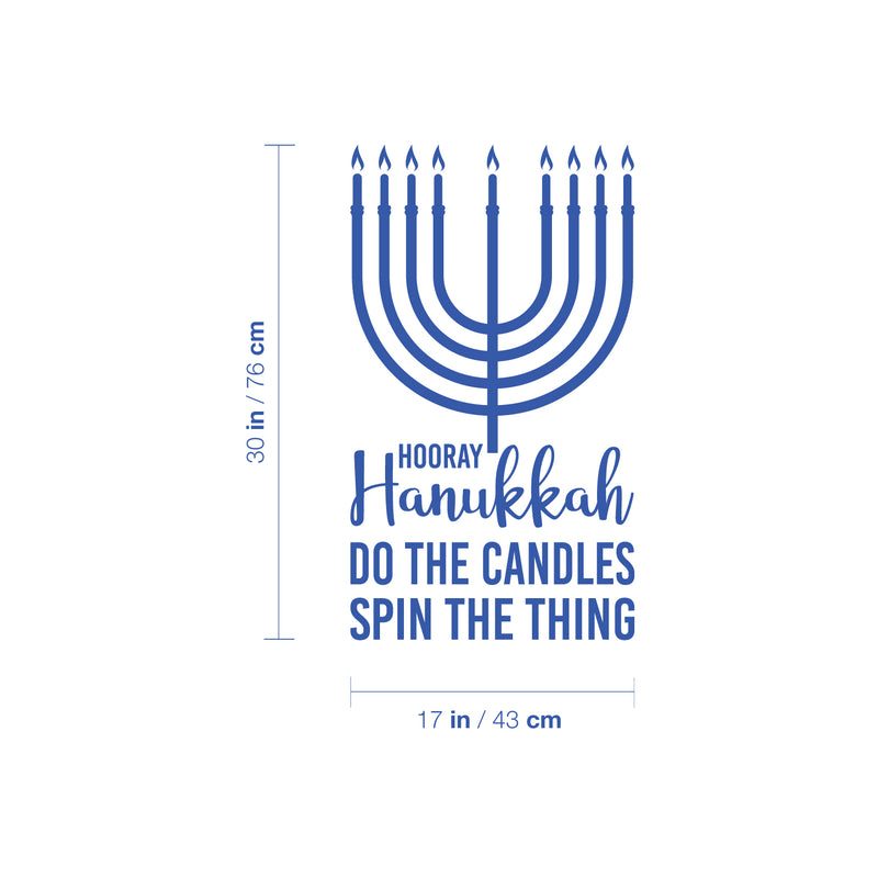 Vinyl Wall Art Decal - Hooray Hanukkah Do The Candles Spin The Thing - 30" x 17" - Grateful Inspirational Quote Sticker For Home Entry Door Dining Room Living Room Decor 4