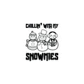 Vinyl Wall Art Decal - Chillin' With My Snowmies - Holiday Christmas Season Trendy Seasonal Quote Sticker For Family Home School Kids Room Living Room Door Decor 1