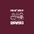 Vinyl Wall Art Decal - Chillin' With My Snowmies - 20" x 17" - Holiday Christmas Season Trendy Seasonal Quote Sticker For Family Home School Kids Room Living Room Door Decor 1