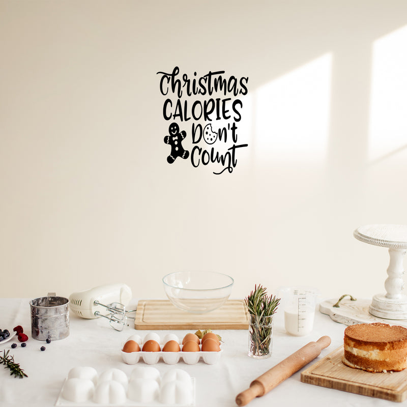 Vinyl Wall Art Decal - Christmas Calories Don't Count - 20" x 17" - Lovely Funny Christmas Season Quote Sticker For Home Kitchen Dining Room Restaurant Coffee Shop Storefront Holiday Decor 3