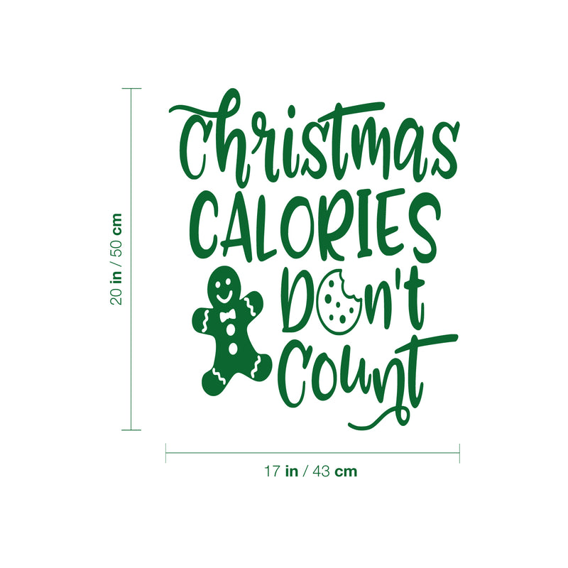 Vinyl Wall Art Decal - Christmas Calories Don't Count - 20" x 17" - Lovely Funny Christmas Season Quote Sticker For Home Kitchen Dining Room Restaurant Coffee Shop Storefront Holiday Decor 4