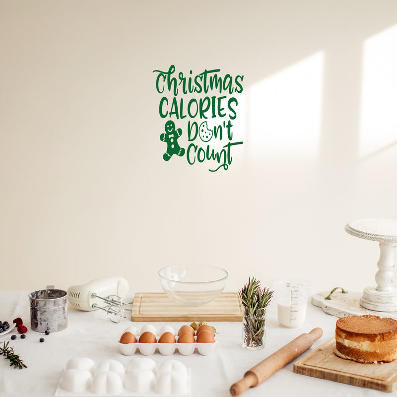 Vinyl Wall Art Decal - Christmas Calories Don't Count - 20" x 17" - Lovely Funny Christmas Season Quote Sticker For Home Kitchen Dining Room Restaurant Coffee Shop Storefront Holiday Decor 3