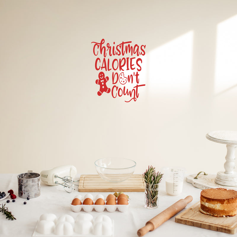 Vinyl Wall Art Decal - Christmas Calories Don't Count - 20" x 17" - Lovely Funny Christmas Season Quote Sticker For Home Kitchen Dining Room Restaurant Coffee Shop Storefront Holiday Decor 2