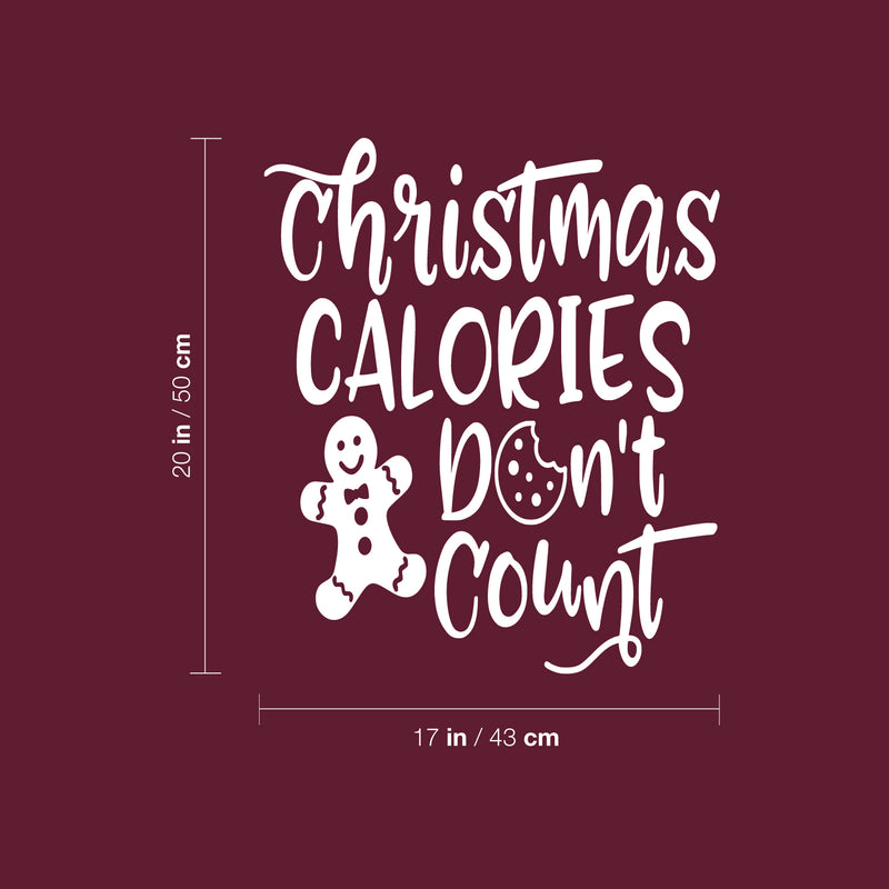 Vinyl Wall Art Decal - Christmas Calories Don't Count - 20" x 17" - Lovely Funny Christmas Season Quote Sticker For Home Kitchen Dining Room Restaurant Coffee Shop Storefront Holiday Decor 4