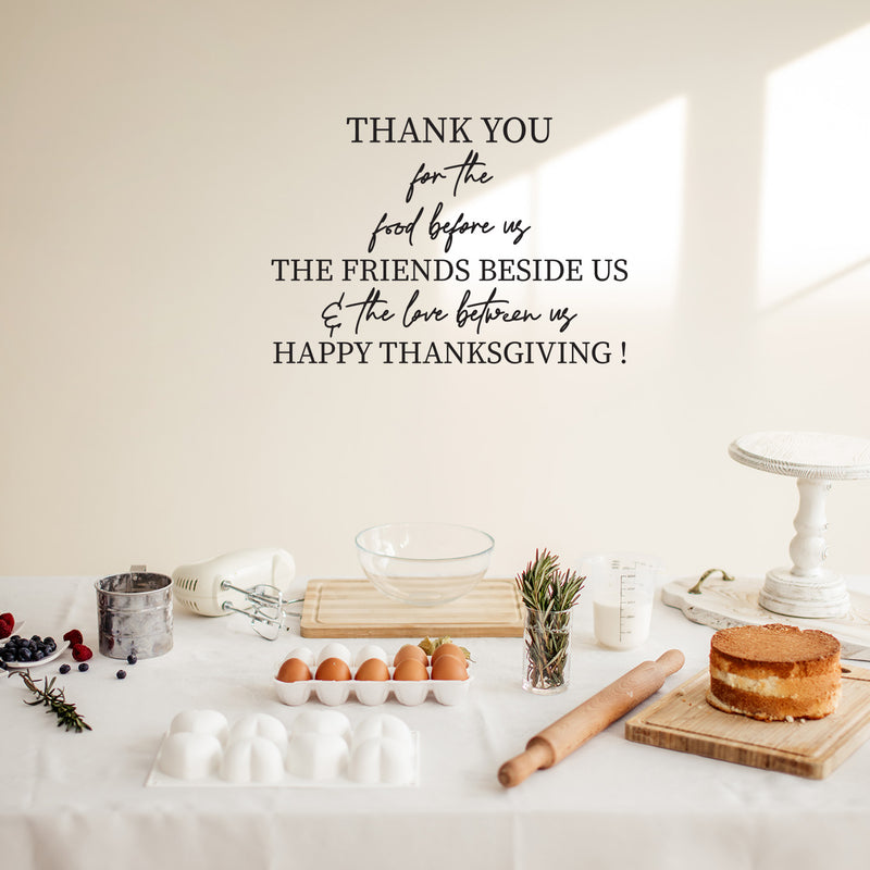 Vinyl Wall Art Decal - Thank You For The Food Before Us - 16. Lovely Inspiring Thanksgiving Quote Sticker For Home Living Room Kitchen Dining Room Restaurant Storefront Decor 2