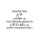 Vinyl Wall Art Decal - Thanks You For The Food Before Us - 16.5" x 24" - Lovely Inspiring Thanksgiving Quote Sticker For Home Living Room Kitchen Dining Room Restaurant Storefront Decor 1