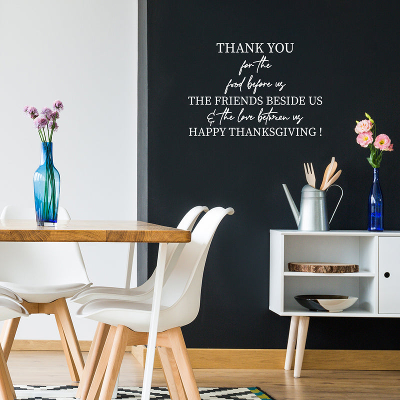 Vinyl Wall Art Decal - Thanks You For The Food Before Us - 16.5" x 24" - Lovely Inspiring Thanksgiving Quote Sticker For Home Living Room Kitchen Dining Room Restaurant Storefront Decor 3