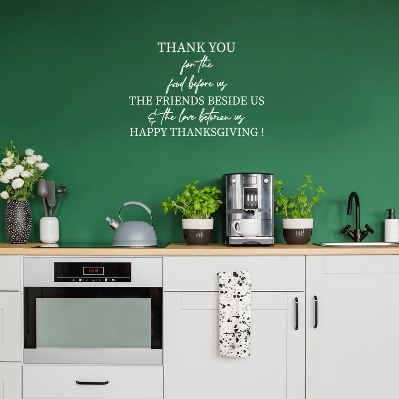 Vinyl Wall Art Decal - Thanks You For The Food Before Us - 16.5" x 24" - Lovely Inspiring Thanksgiving Quote Sticker For Home Living Room Kitchen Dining Room Restaurant Storefront Decor 2