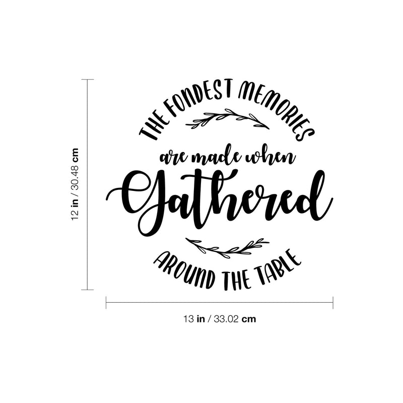 Vinyl Wall Art Decal - The Fondest Memories - Lovely Inspiring Thanksgiving Quote Sticker For Home Living Room Kitchen Dining Room Restaurant Storefront Decor 4