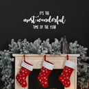 Vinyl Wall Art Decal - It's The Most Wonderful Time Of The Year  - 6" x 15" - Inspiring Lovely Christmas Season Quote Sticker For Home Living Room School Office Coffee Shop Holiday Decor 2